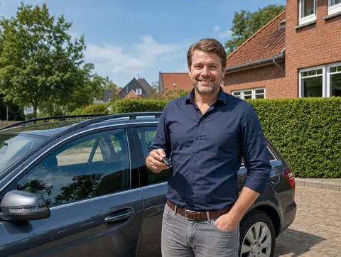 Verkäufer aus Lampertheim mit dem verkauften Fahrzeug